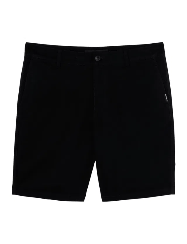 MW Straight Black Chino Shorts