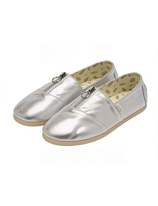 Alpercatas Metallic Canvas Silver Woman