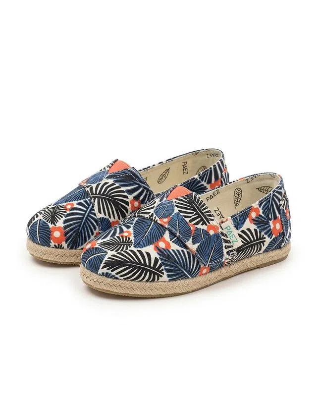 Alpercatas Print Leaves Blue/Red Kids