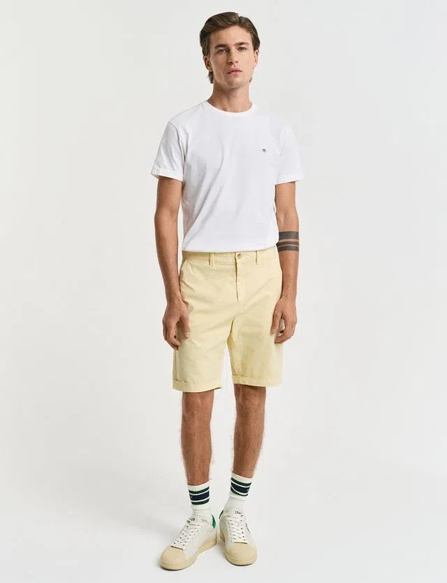 Calções Chino Regular Fit Sunfaded Amarelo