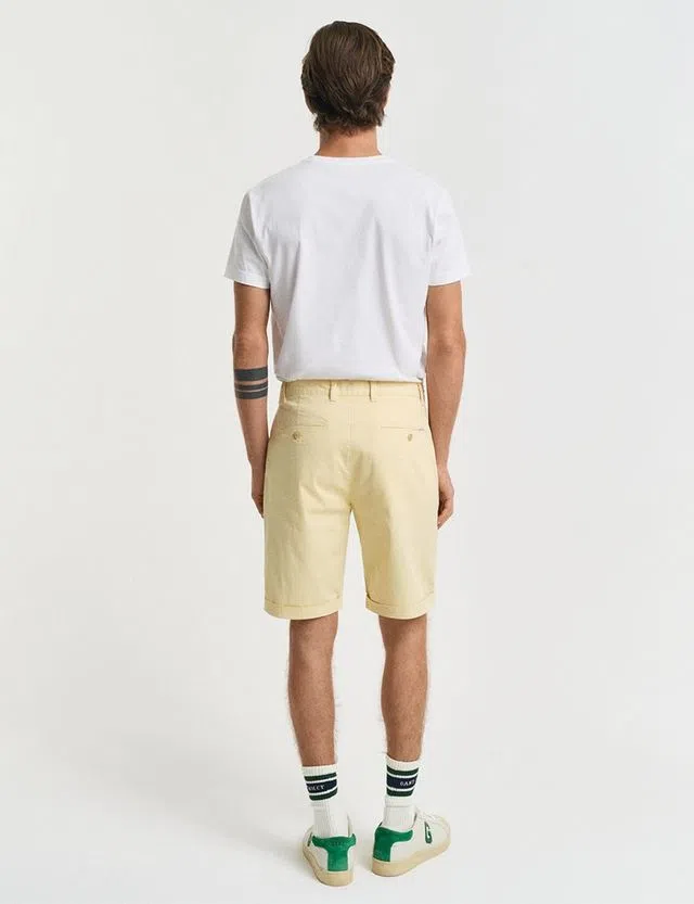 Calções Chino Regular Fit Sunfaded Amarelo
