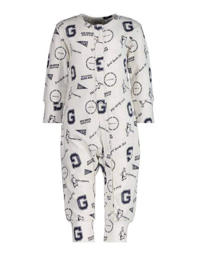 Printed Aop Beige Babygrow Pajamas