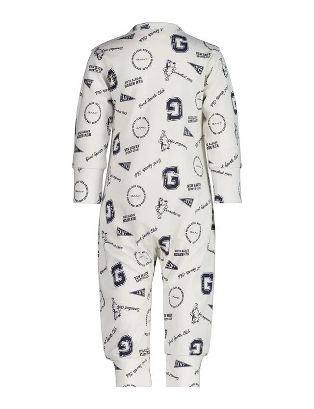 Printed Aop Beige Babygrow Pajamas