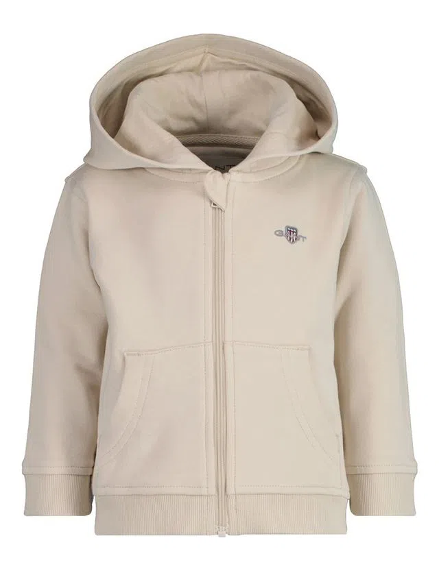 Sweatshirt com fecho Bege