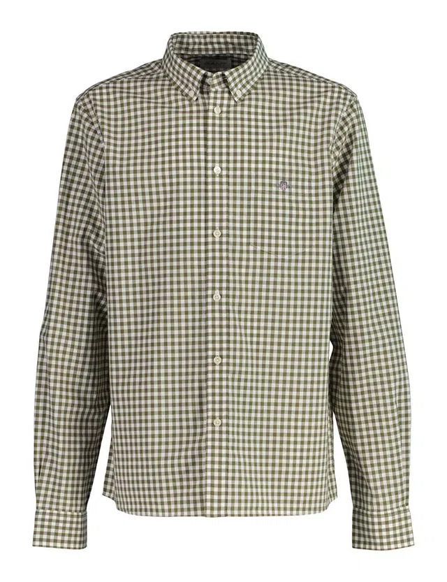 Green Gingham Shield Poplin Shirt