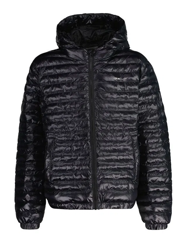 Shiny Black Quilted Jacket