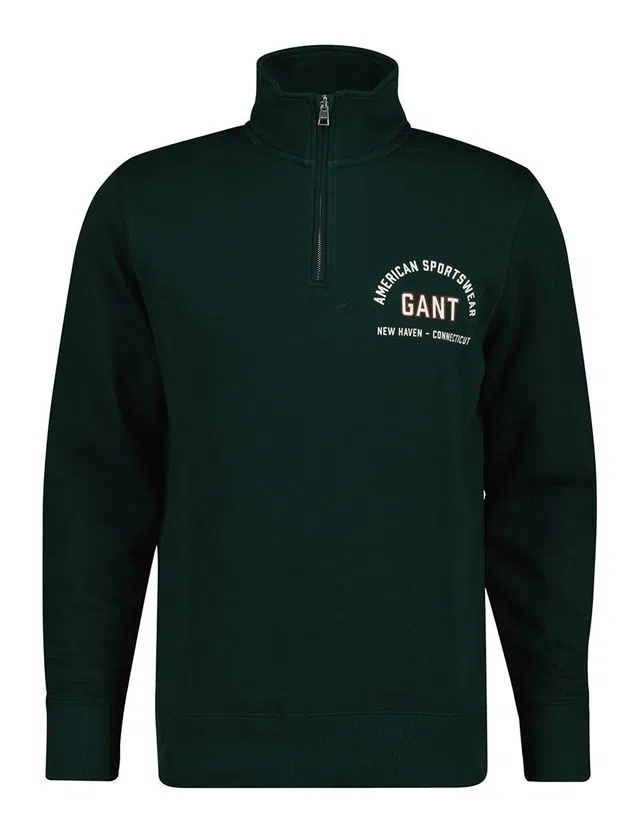 Sweatshirt com meio fecho Verde
