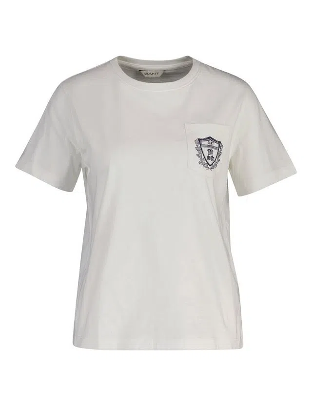 T-Shirt Reg Cotton Crest Pocket Bege