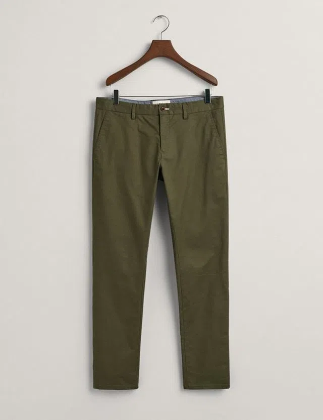 Slim Green Chino Pants