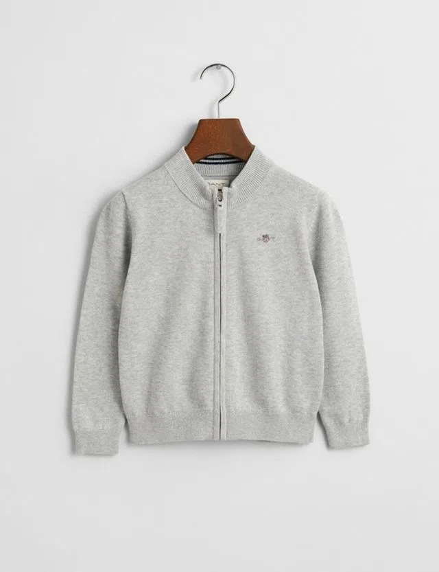 Cardigan com fecho Cinzento
