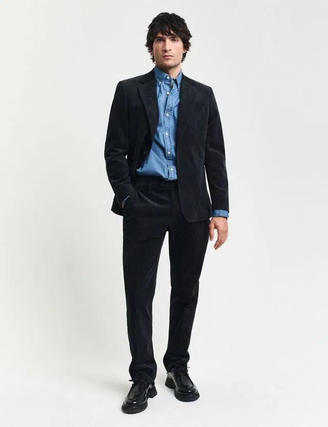 Slim Cord Green Suit Trousers