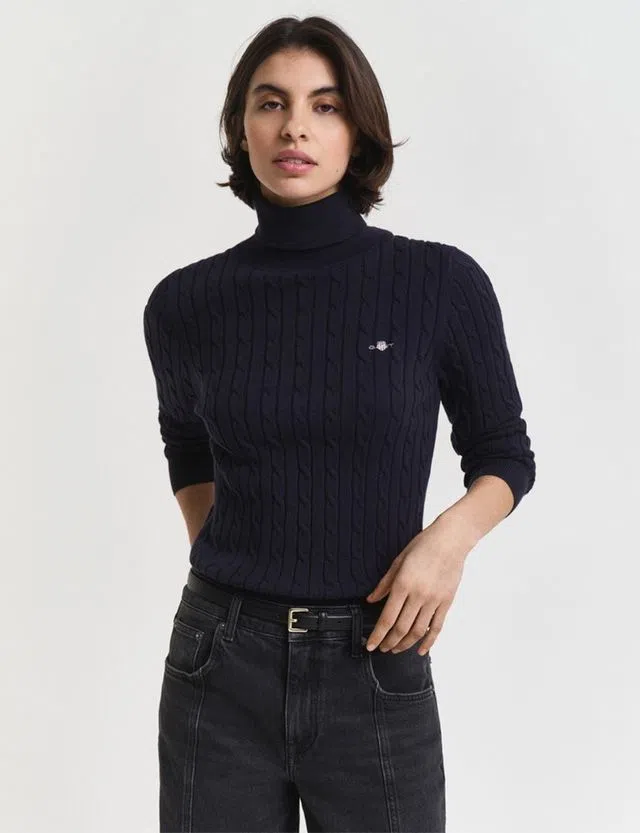 Camisola de gola alta Azul