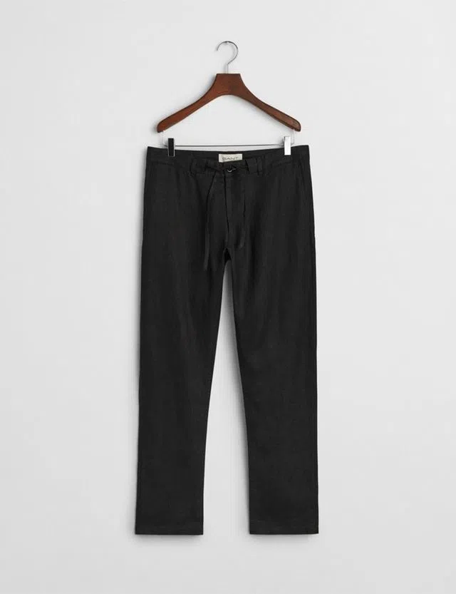 Relaxed Black Linen Pants