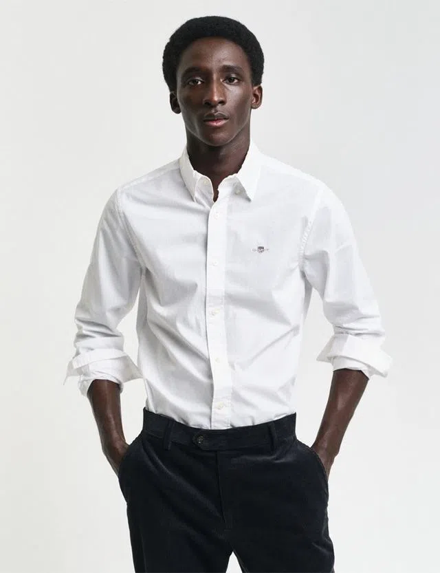 Camisa de popelina Classic slim fit Branco