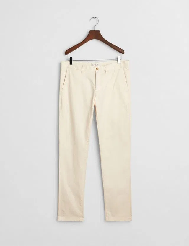 Sunfaded Beige Slim Chino Pants
