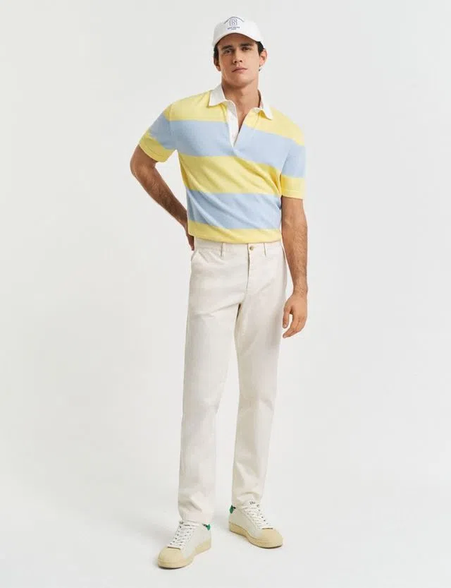 Sunfaded Beige Slim Chino Pants