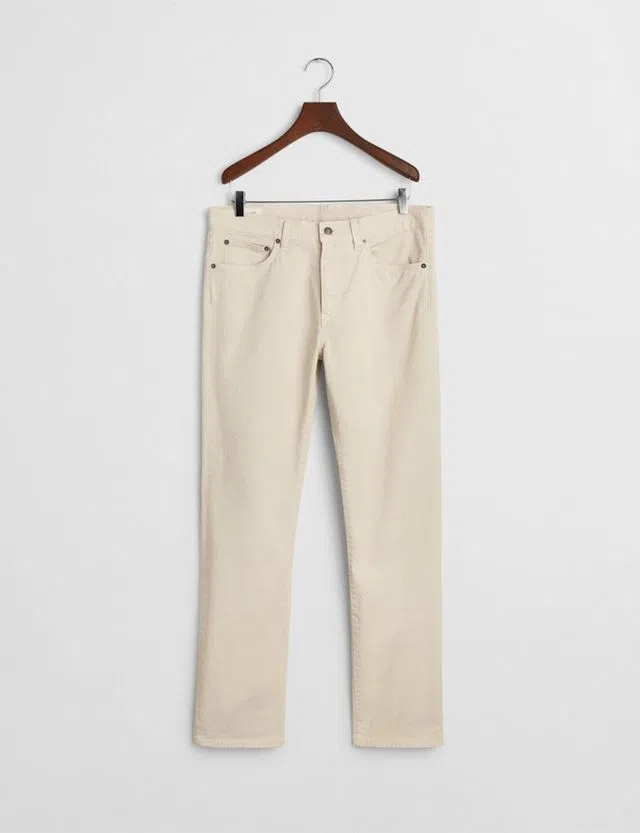Slim Sunfaded Beige Chino Pants