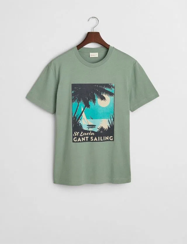 T-Shirt Placed Graphic Verde