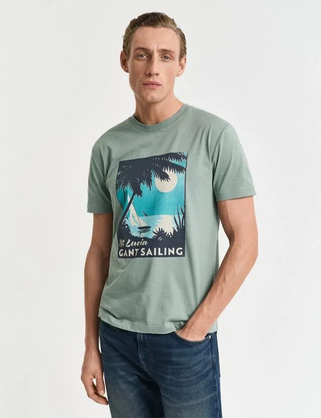 T-Shirt Placed Graphic Verde
