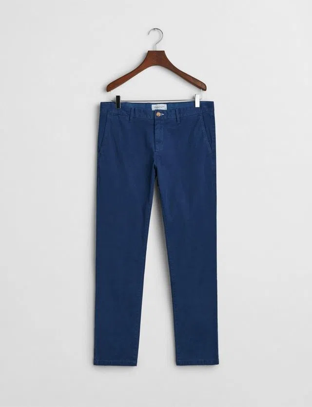 Sunfaded Blue Slim Chino Pants