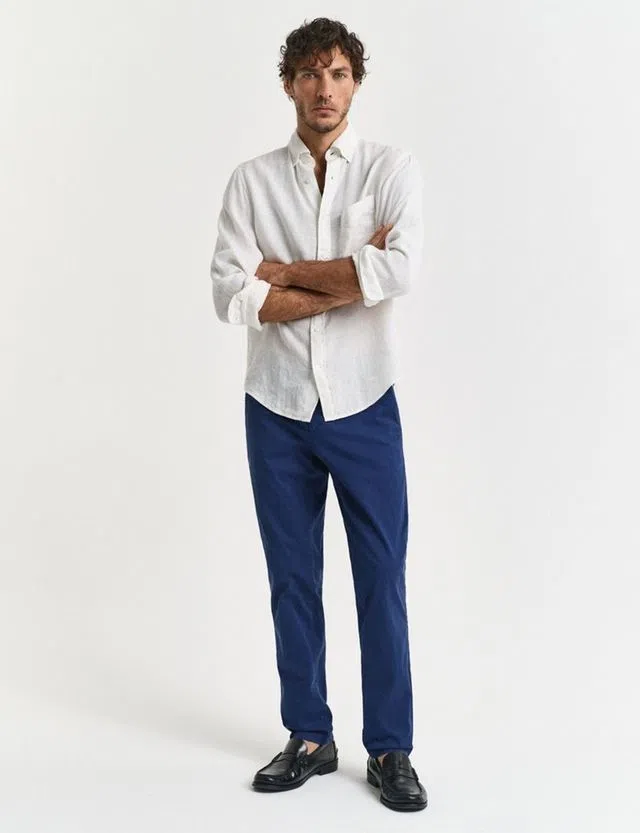 Sunfaded Blue Slim Chino Pants