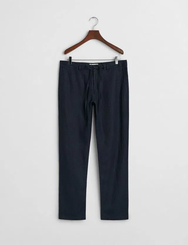 Relaxed Blue Linen Pants