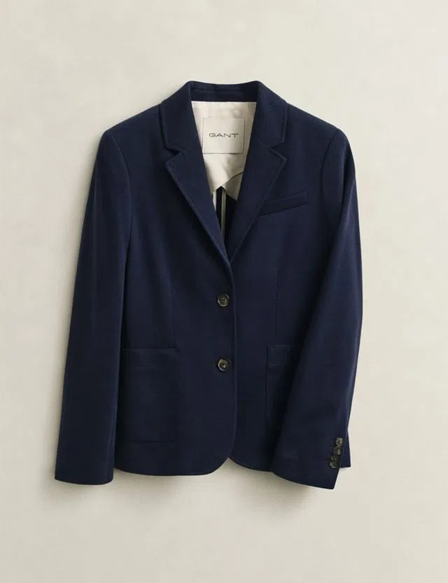 Blazer Slim Pique Azul