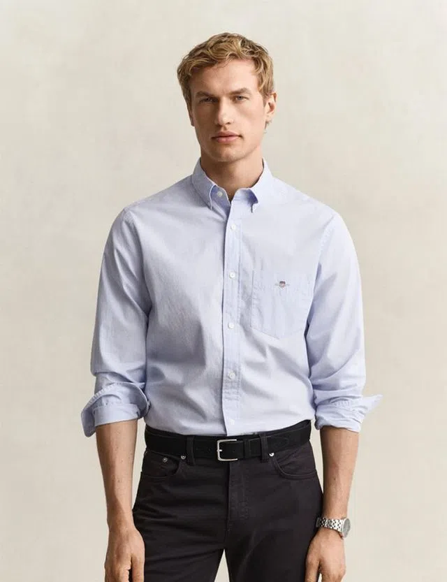 Camisa de popelina Classic regular fit Azul