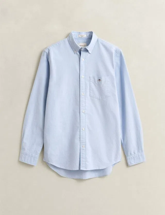 Camisa Regular Fit Classic Oxford Azul
