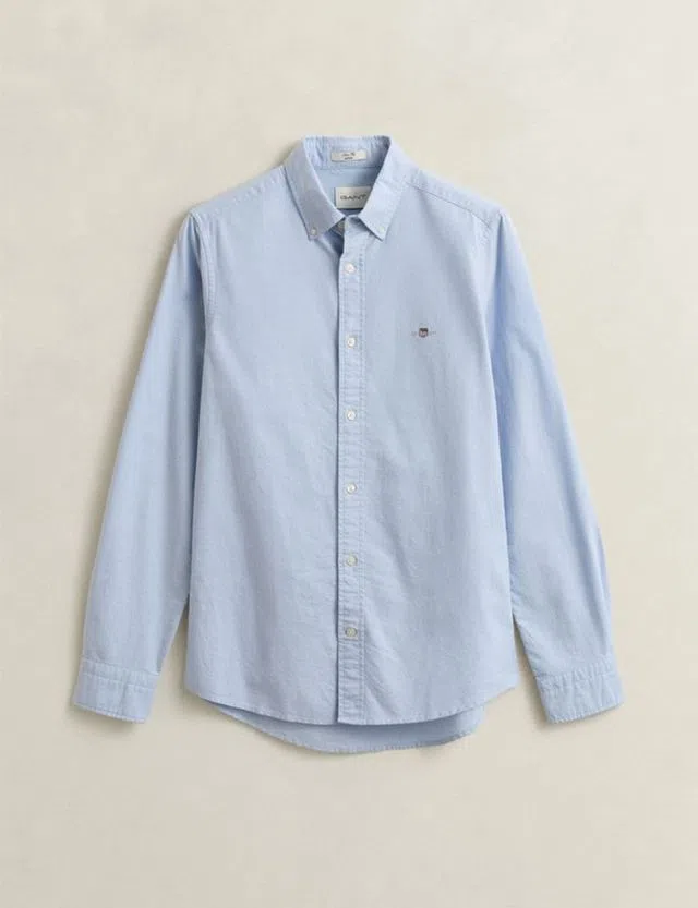 Camisa Slim Fit Classic Oxford Azul
