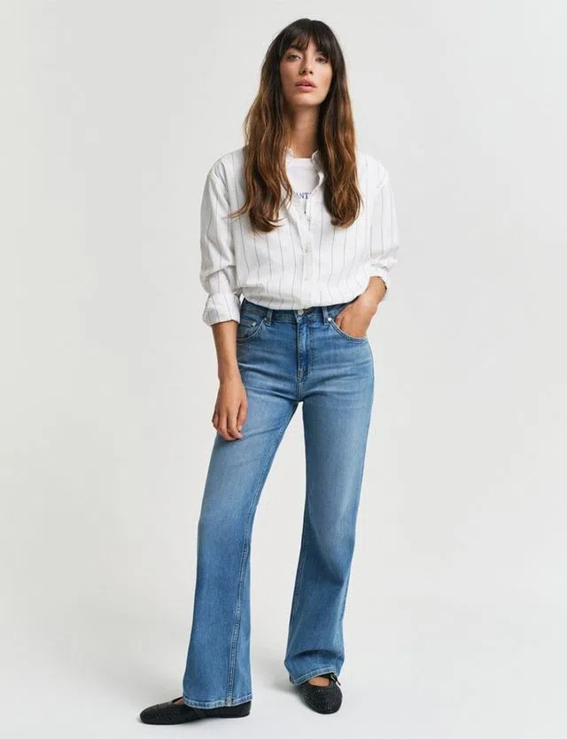Blue Slim Flare Jeans