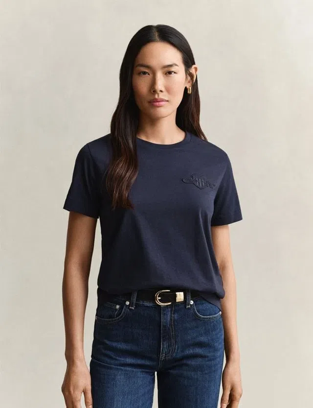 T-Shirt Reg Tonal Shield Azul