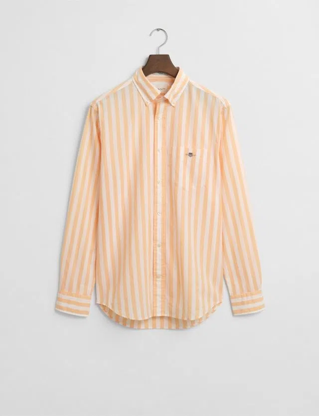 Camisa Reg Classic Poplin Stripe Laranja