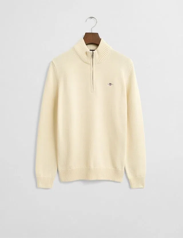 Beige Half-Zip Sweatshirt