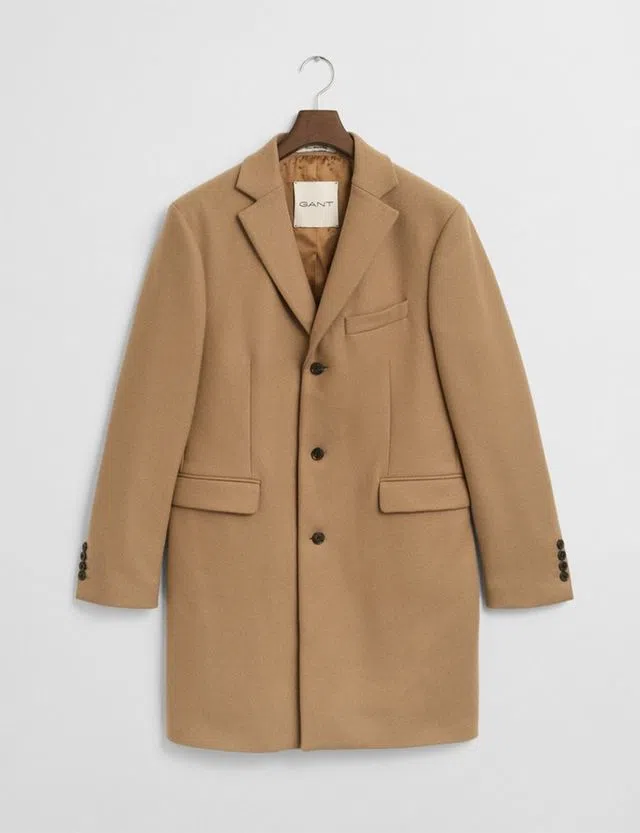 Classic Beige Wool Overcoat