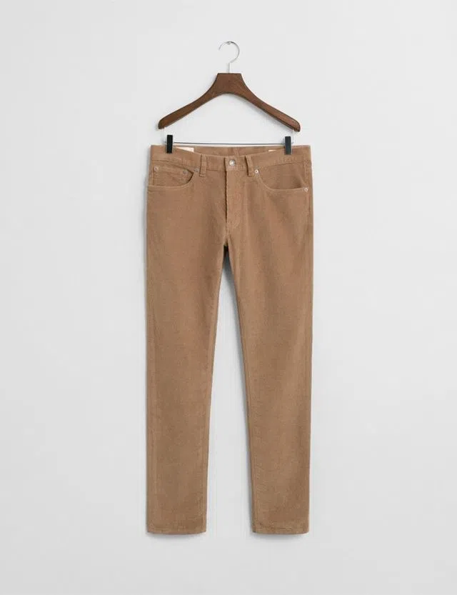 Beige Slim Corduroy Jeans
