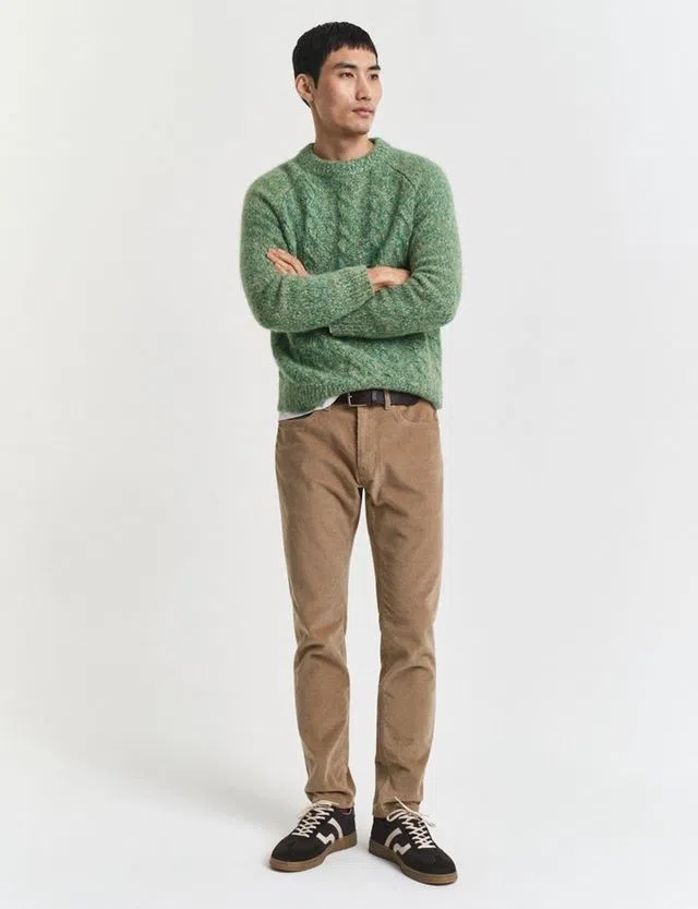 Beige Slim Corduroy Jeans