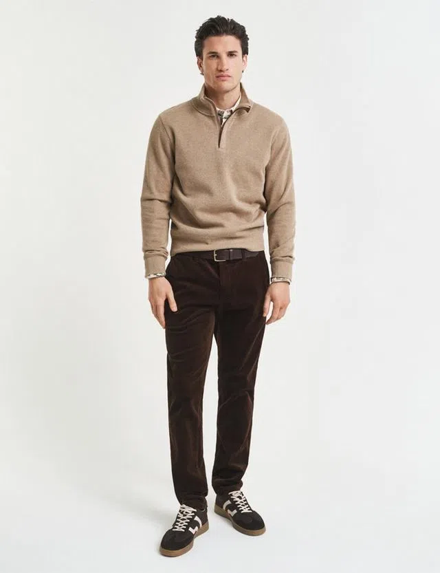 Slim Cord Chino Trousers Brown