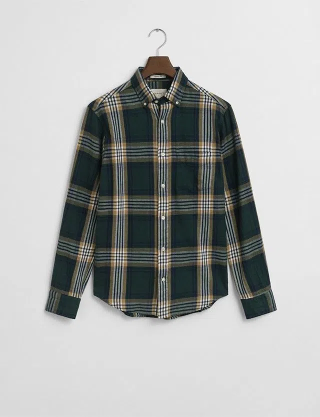 Camisa de flanela Reg Windblown Check Verde
