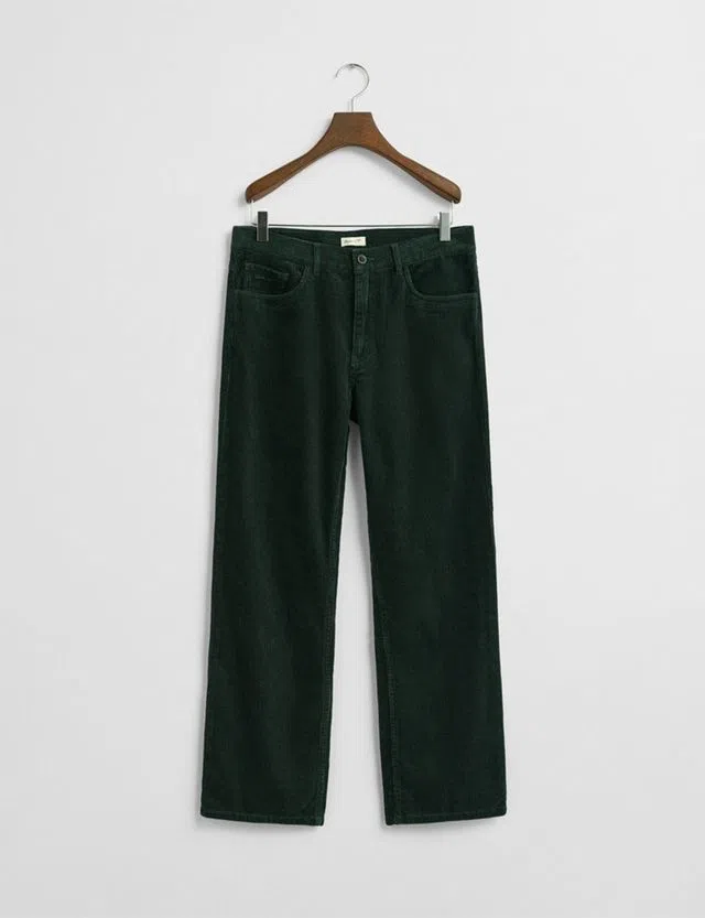 5-Pockets Green Cord Pants