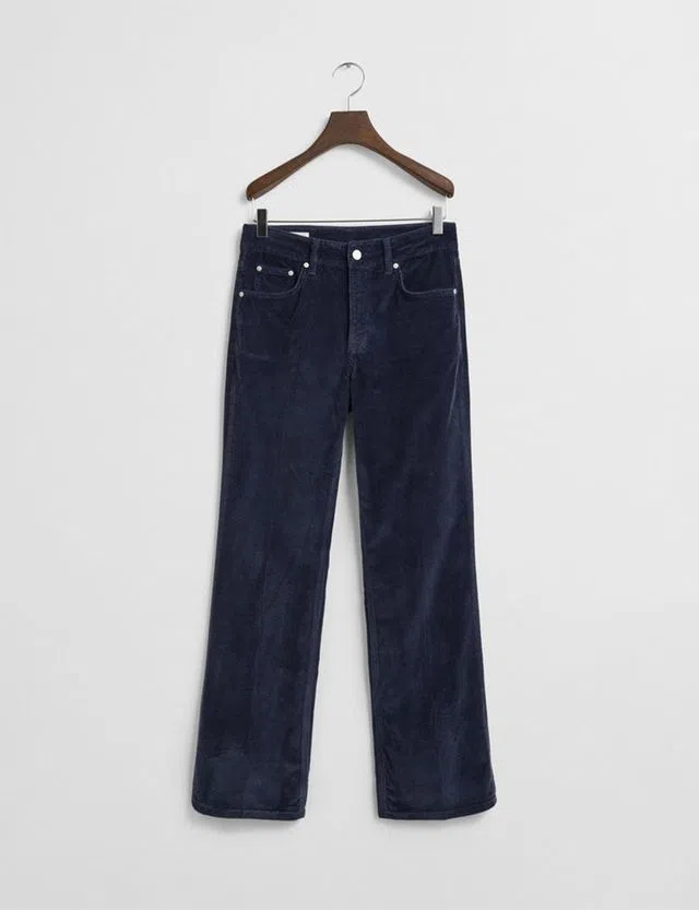 Blue Corduroy Flare Pants