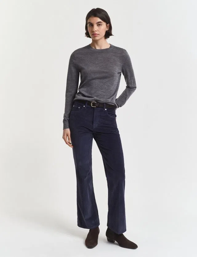 Blue Corduroy Flare Pants