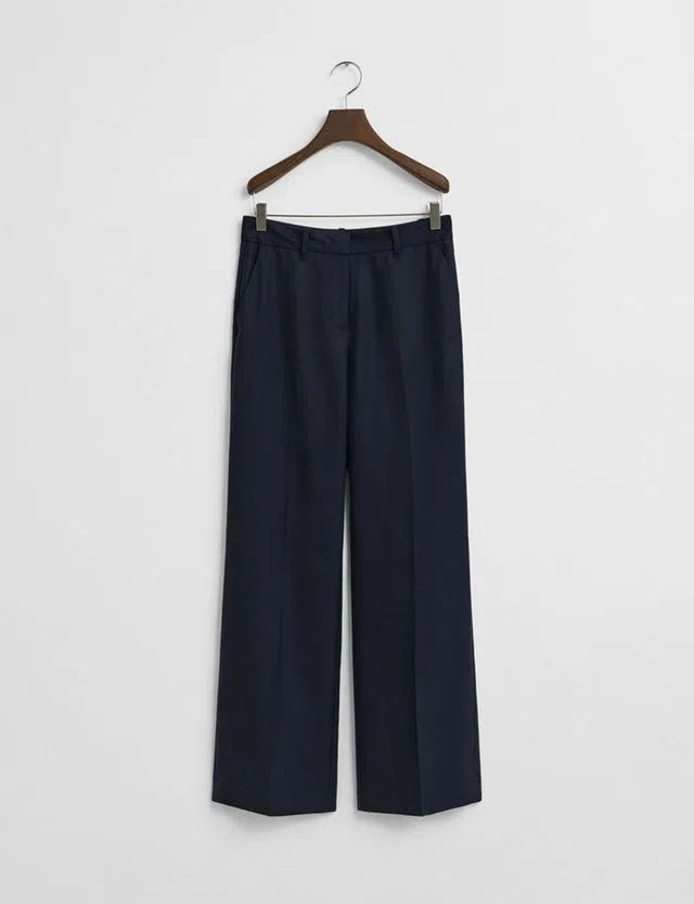 Tailored Wool Blend Blue Pants