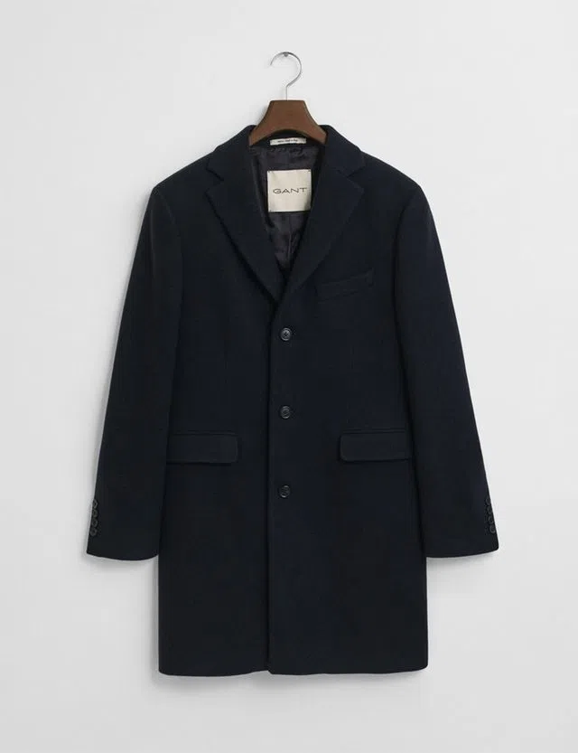Manteau en Laine Classique Bleu