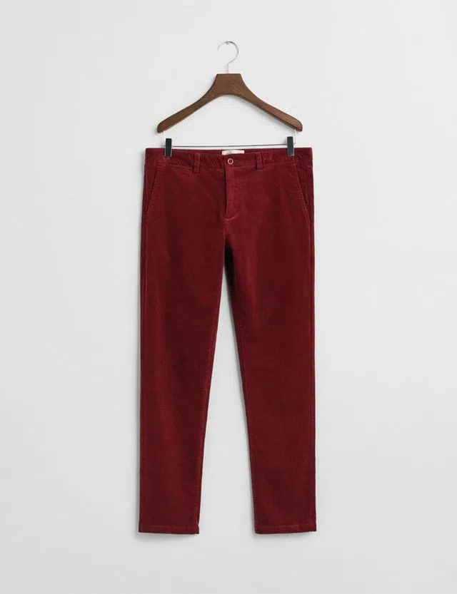 Slim Corduroy Chino Pants Red