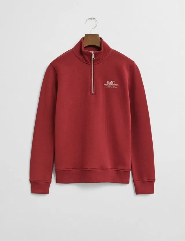 Red Half-Zip Sweatshirt