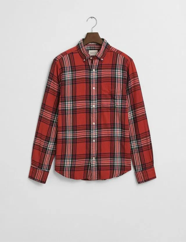 Camisa de flanela Reg Windblown Check Vermelho