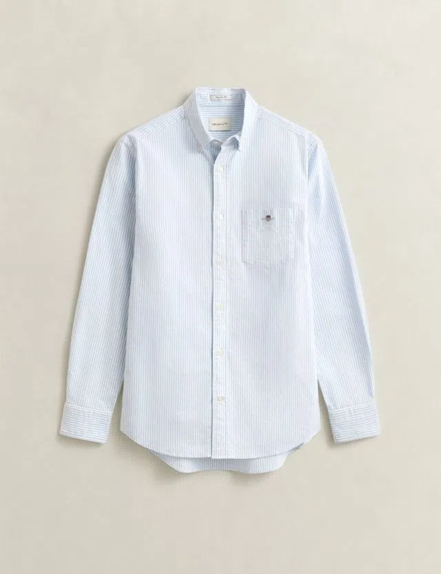 Camisa Regular Fit Classic Oxford Azul