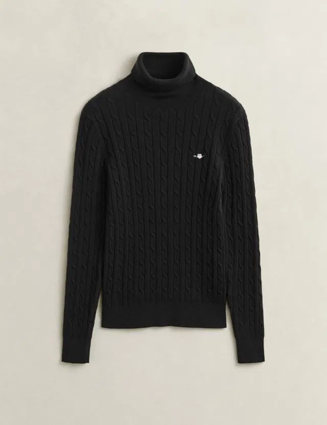 Camisola de gola alta Preto