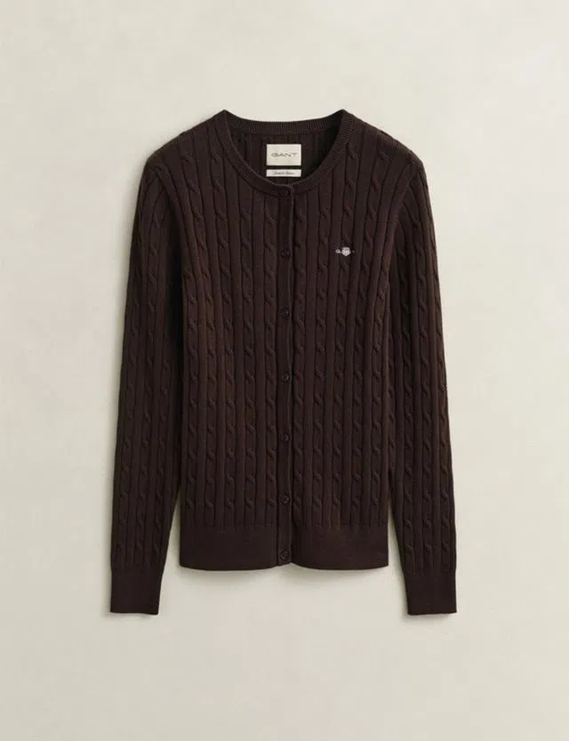 Cardigan de malha Castanho